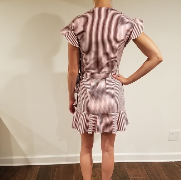 Striped Faux-wrap dress from Express - Picture 2 of 3